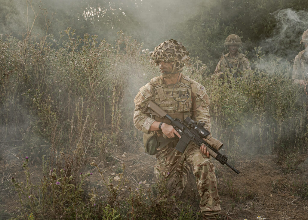 soldiers in action