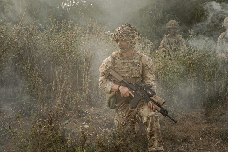 soldiers in action