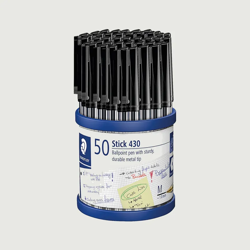 430M Staedtler Stick Ballpoint Pen - Medium - Black-1