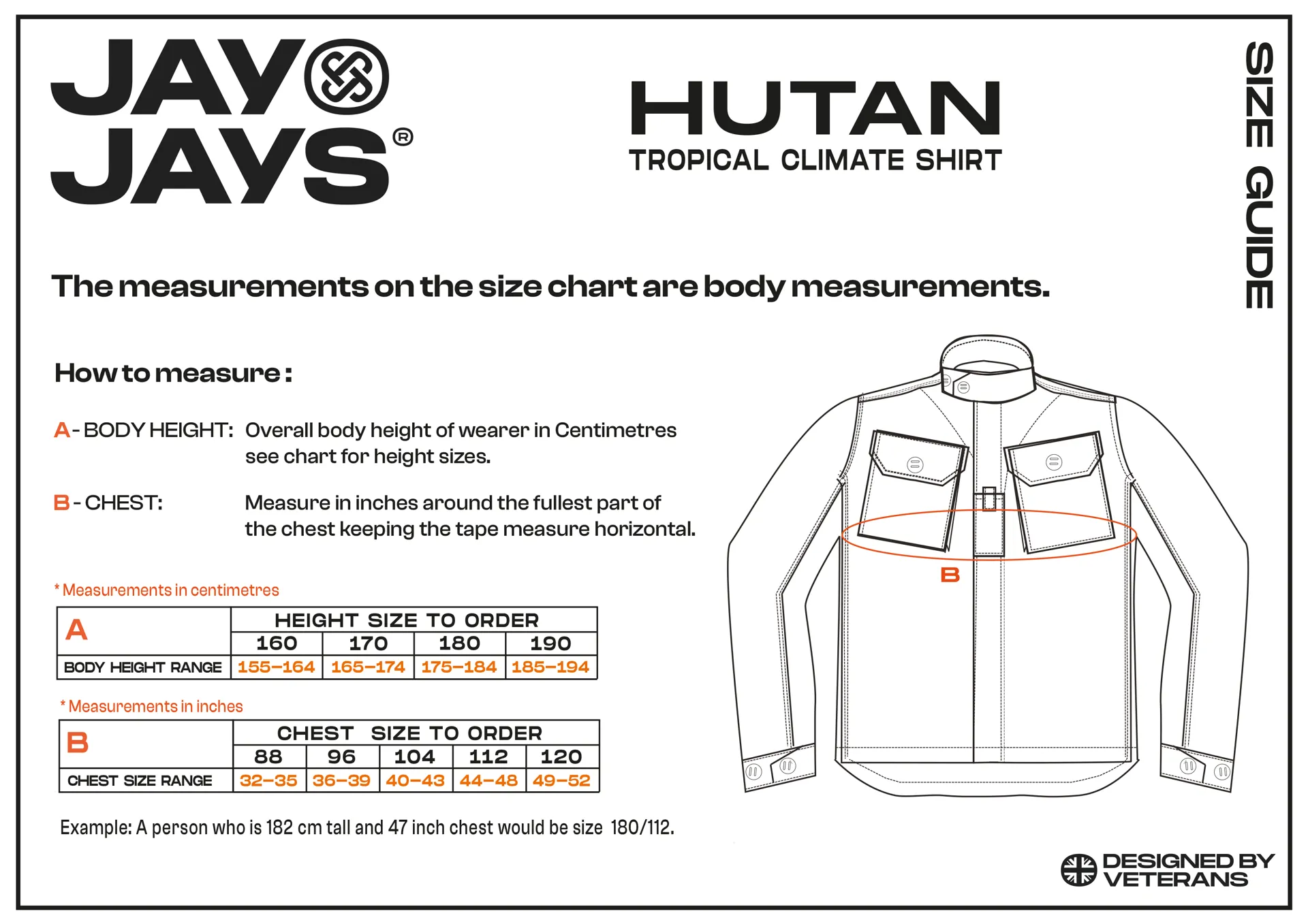 JayJays HUTAN TC shirt size huide