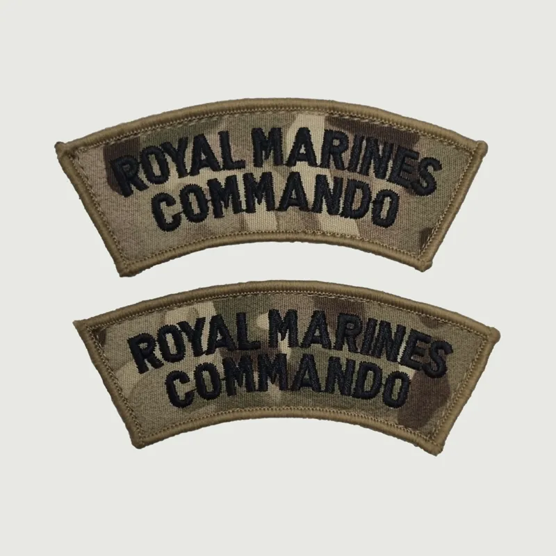 Hook And Loop Patch - Royal Marines Commando - Shoulder Titles - Pair