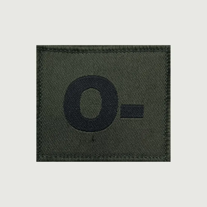 Hook And Loop Blood Patch - Type: O- Green