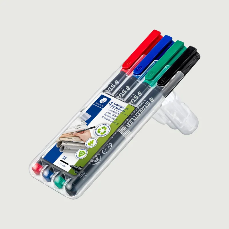 317 WP4 Staedtler Lumocolor Pens Permanent - MEDIUM TIP - 4 pack