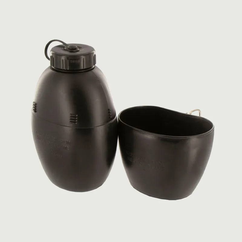 58 Pattern Water Bottle And Mug - Black