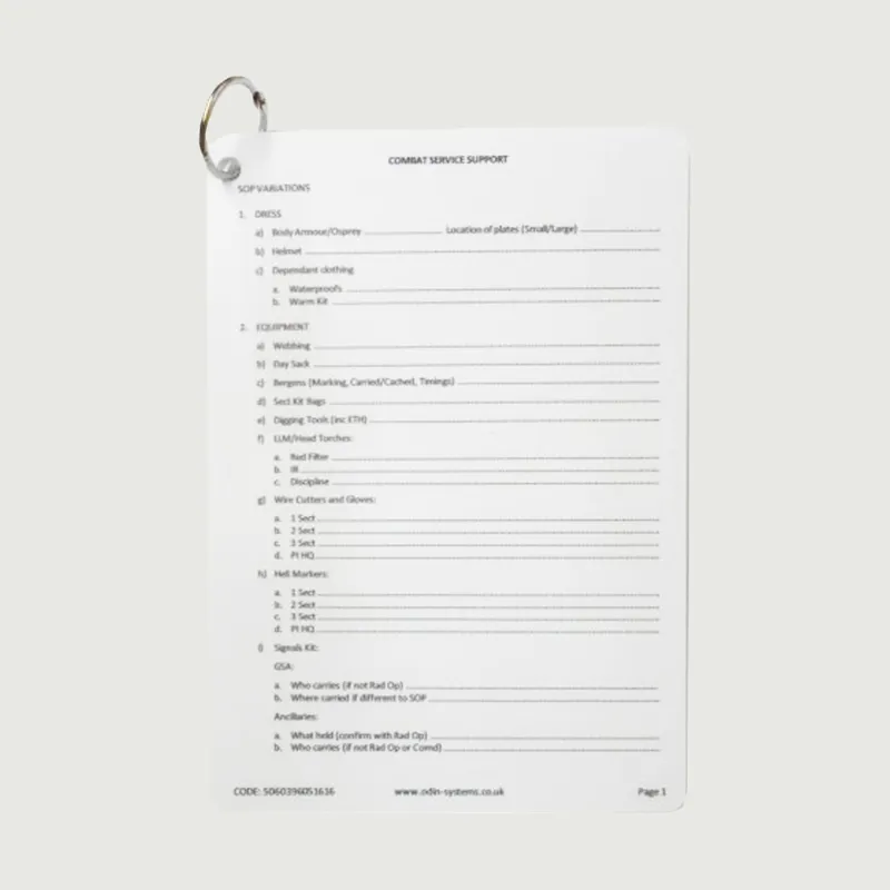 A5 Combat Service Support Pack - CSS Cards 