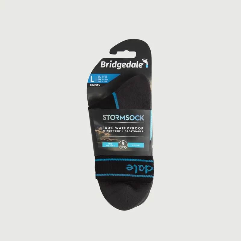 Bridgedale StormSock Waterproof Mid Weight Ankle Sock - Black-6