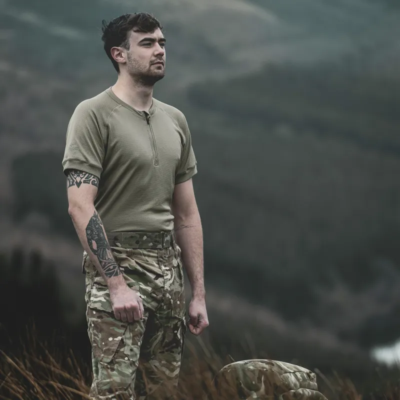 JayJays Balath Short Sleeve Technical Base Layer - Light Olive-9