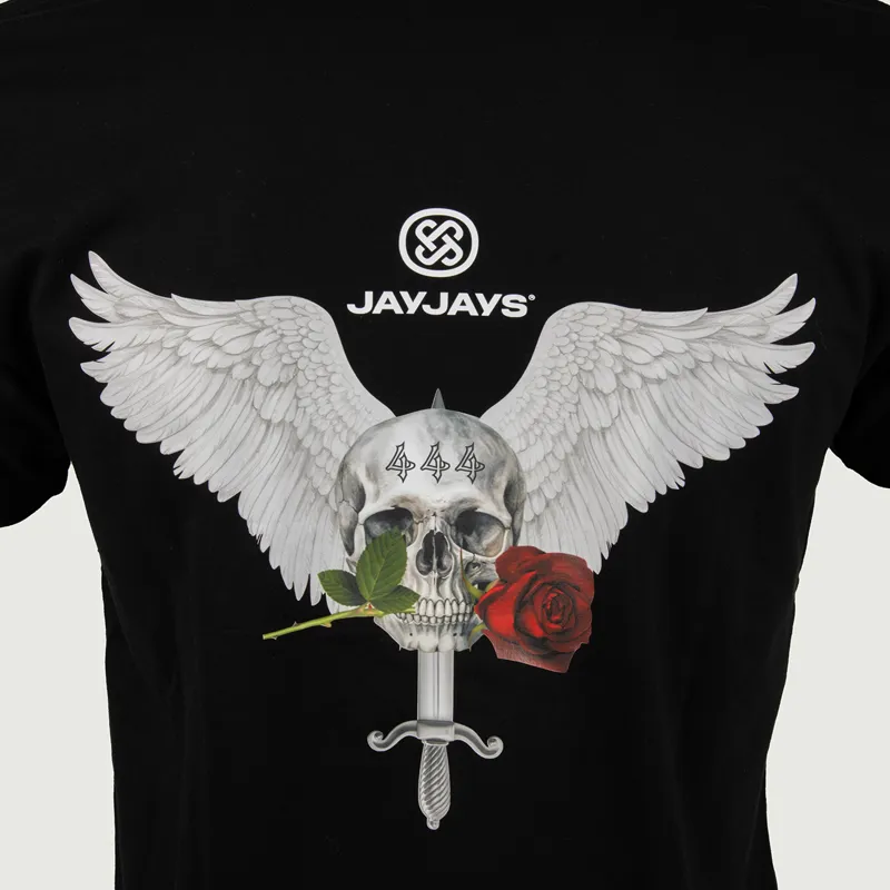 JayJays Skull and Rose T-Shirt - Unisex - Black-1