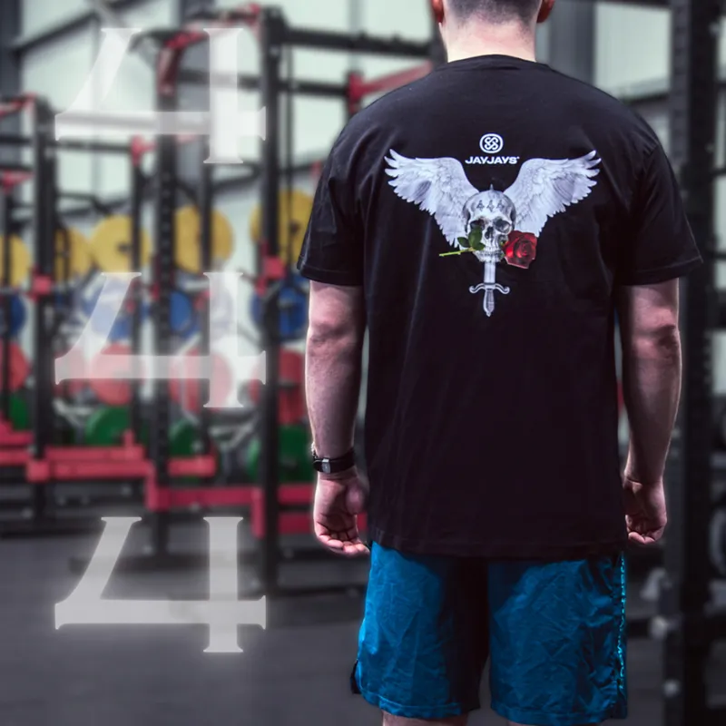 JayJays Skull and Rose T-Shirt - Unisex - Black-5