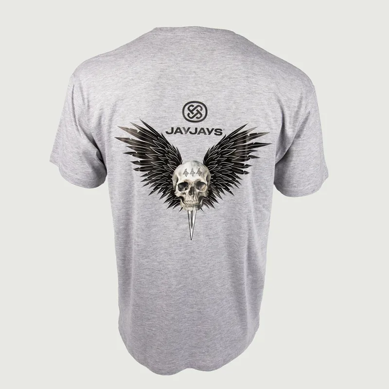 JayJays Skull and Wings T-Shirt - Unisex - Grey