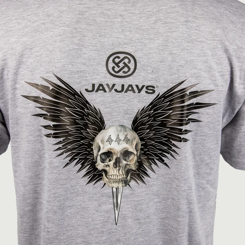JayJays Skull and Wings T-Shirt - Unisex - Grey-1