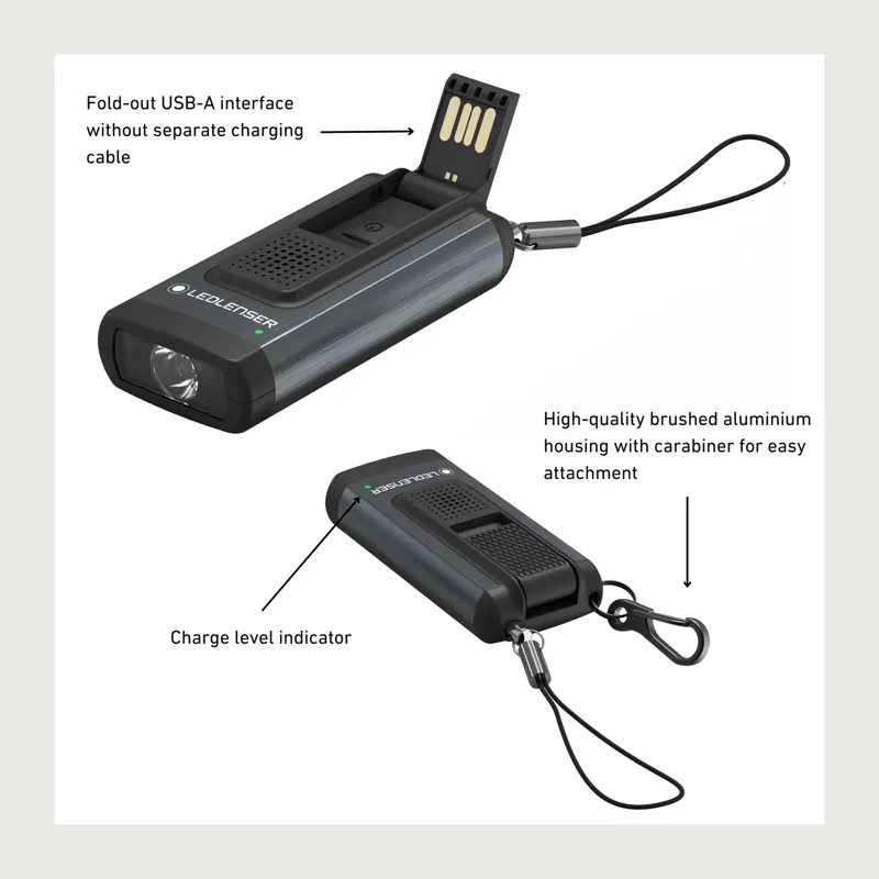 Ledlenser K6R Safety Rechargeable Keyring Torch - Gold and White-3