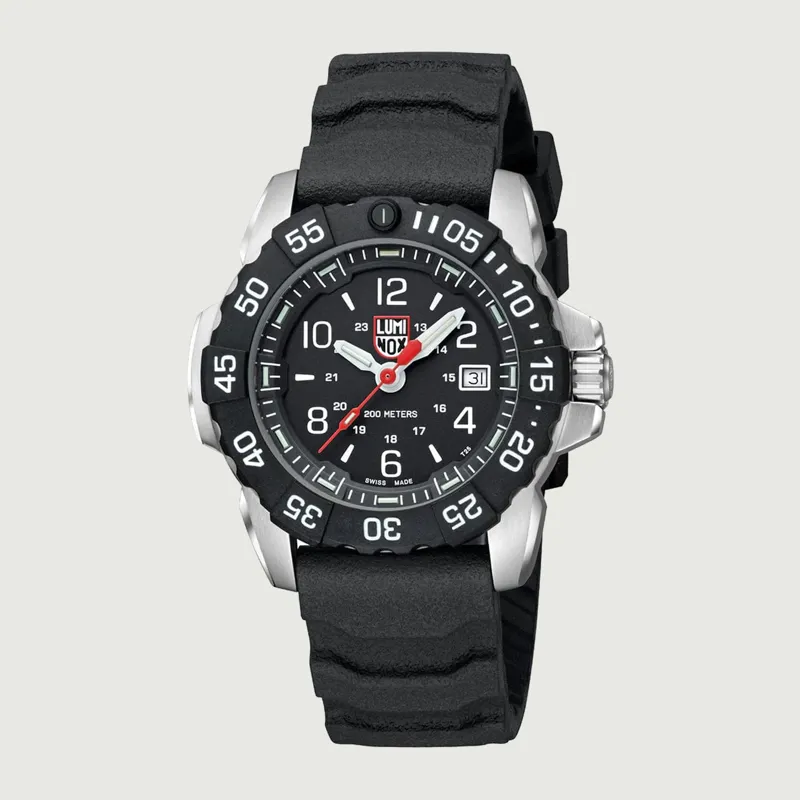 45mm Luminox Navy SEAL Steel Watch - Black / White Dial-8