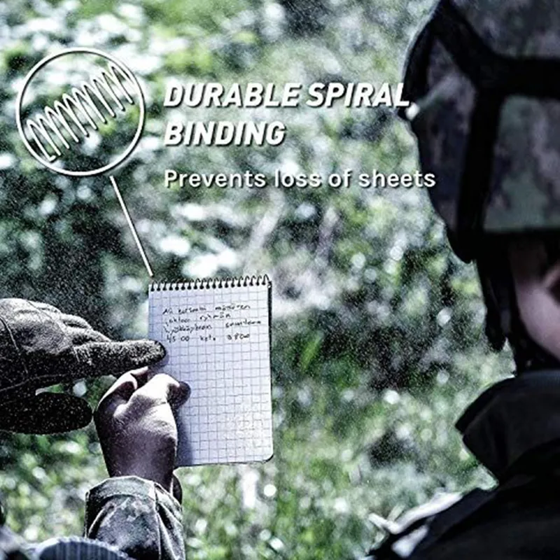 Modestone 3in x 5in Waterproof Notepad - Military Model - Tan-2