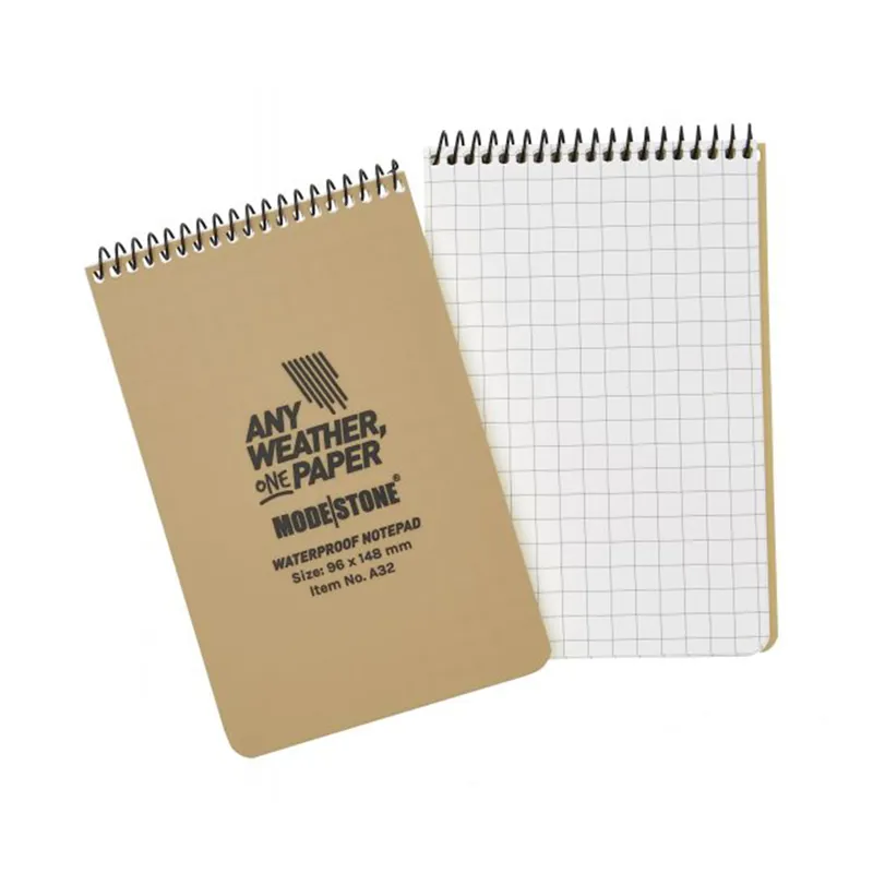 Modestone A6 Waterproof Notepad - Military Model - Tan