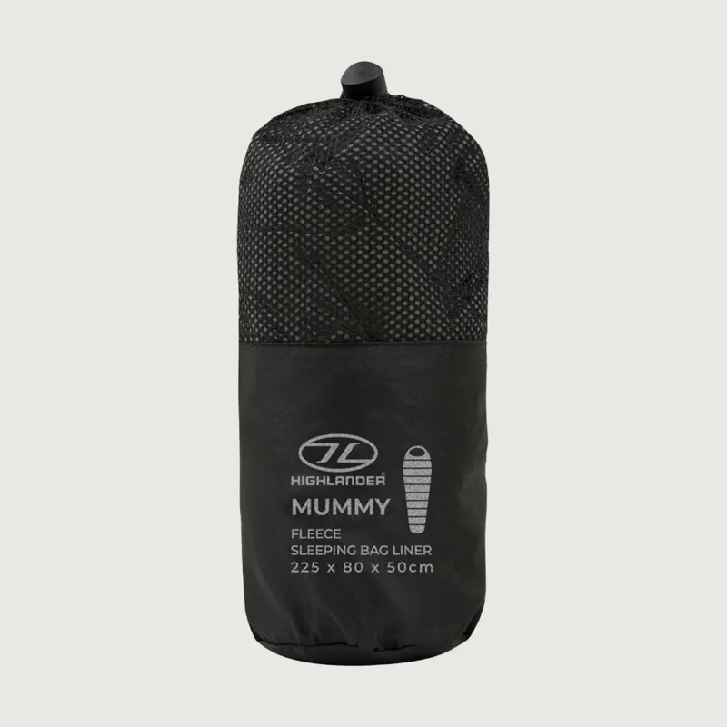 Mummy Style Fleece Sleeping Bag Liner - Black-3