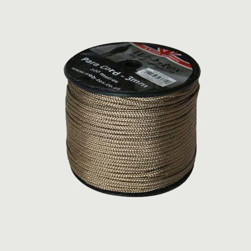 100 metres of 3mm Paracord In Coyote Brown