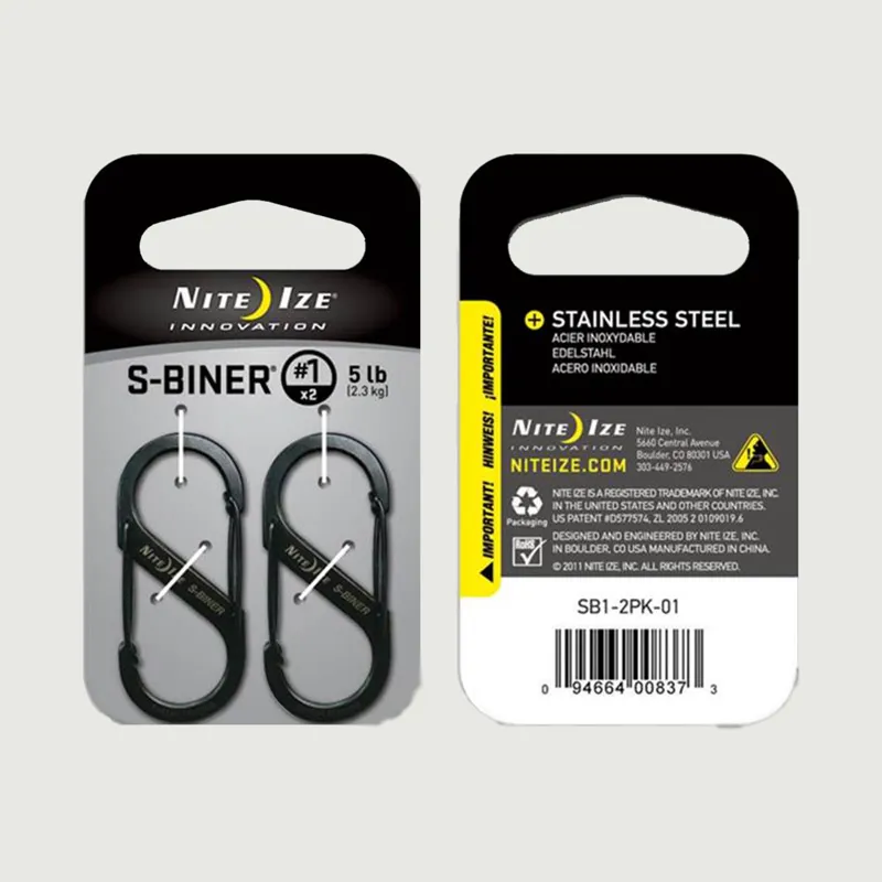 S-Biner 2 Pack Size 1 - Black