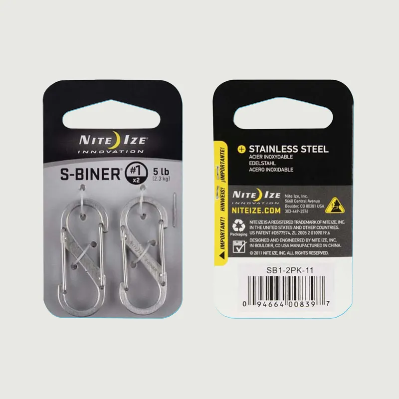 S-Biner 2 Pack Size 1 - Stainless Steel