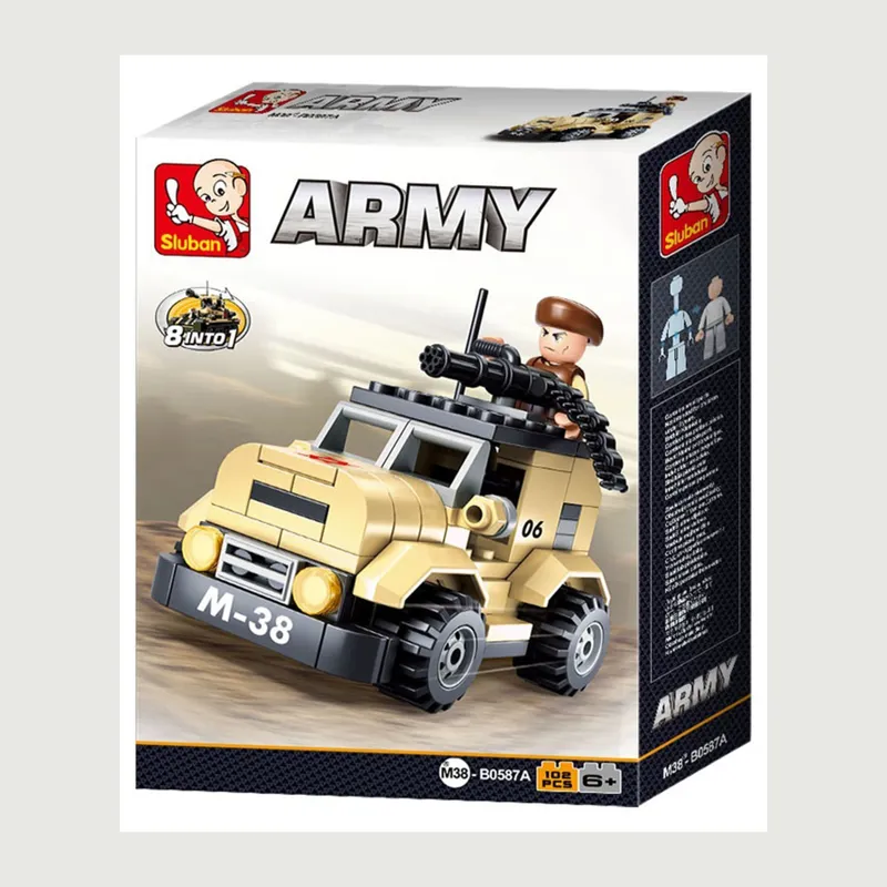 Sluban Bricks Army Patrol Car - B0587A-1
