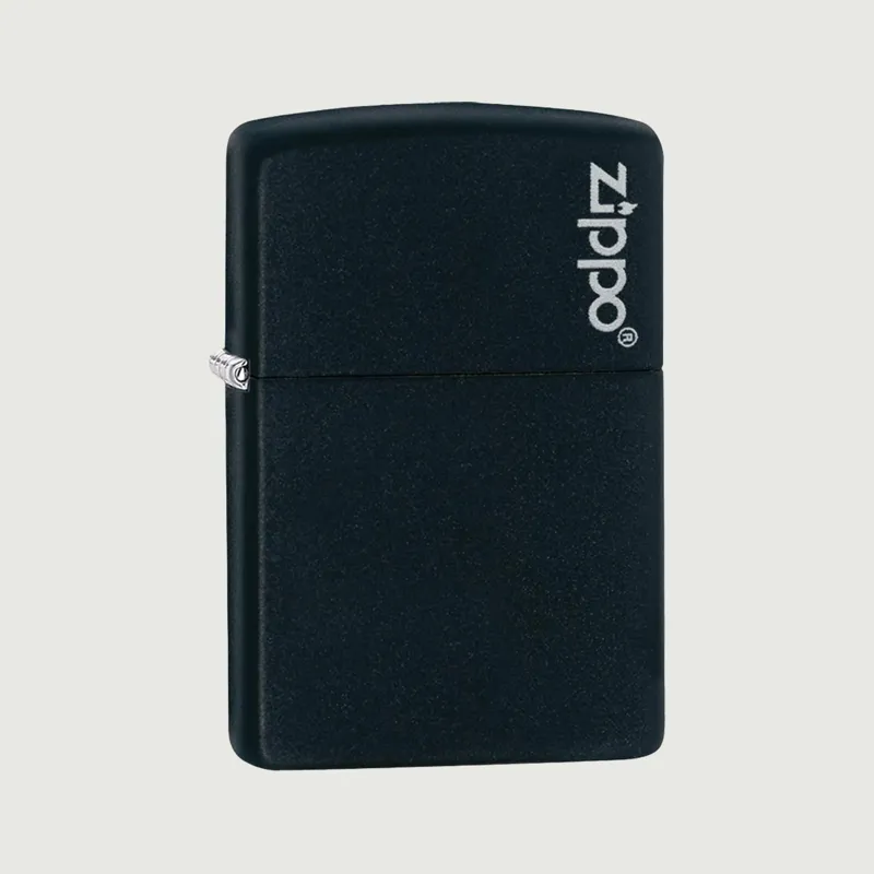 Zippo Classic Lighter With Logo On Matte Black-1
