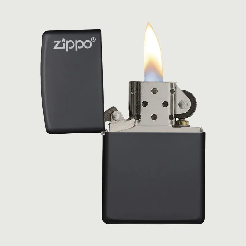 Zippo Classic Lighter With Logo On Matte Black-2