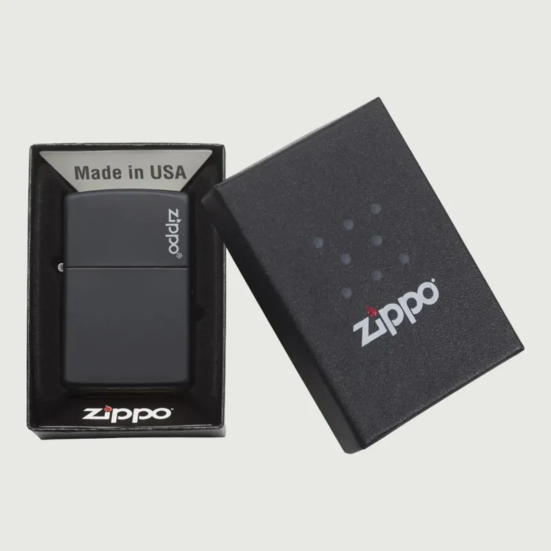 Zippo Classic Lighter With Logo On Matte Black-3