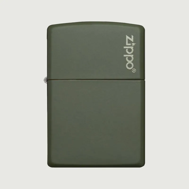 Zippo Classic Lighter With Logo On Matte Green