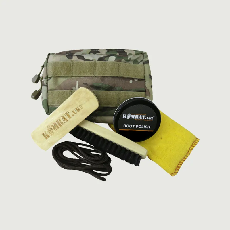Deluxe Molle Boot Care Kit - Black Polish and Laces