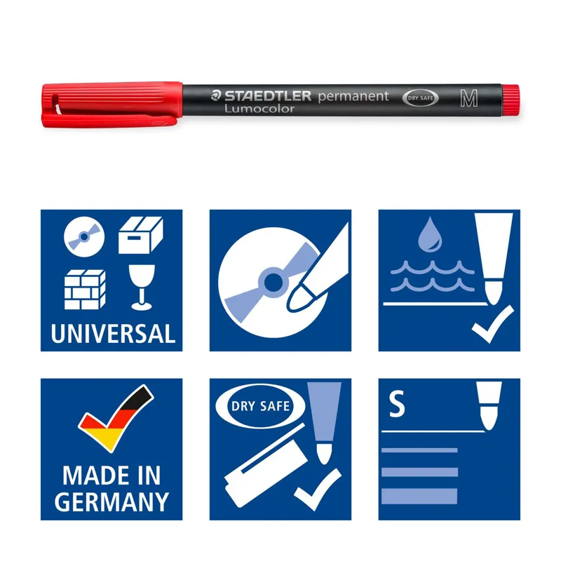 313 Staedtler Permanent Superfine Pen - Red-1