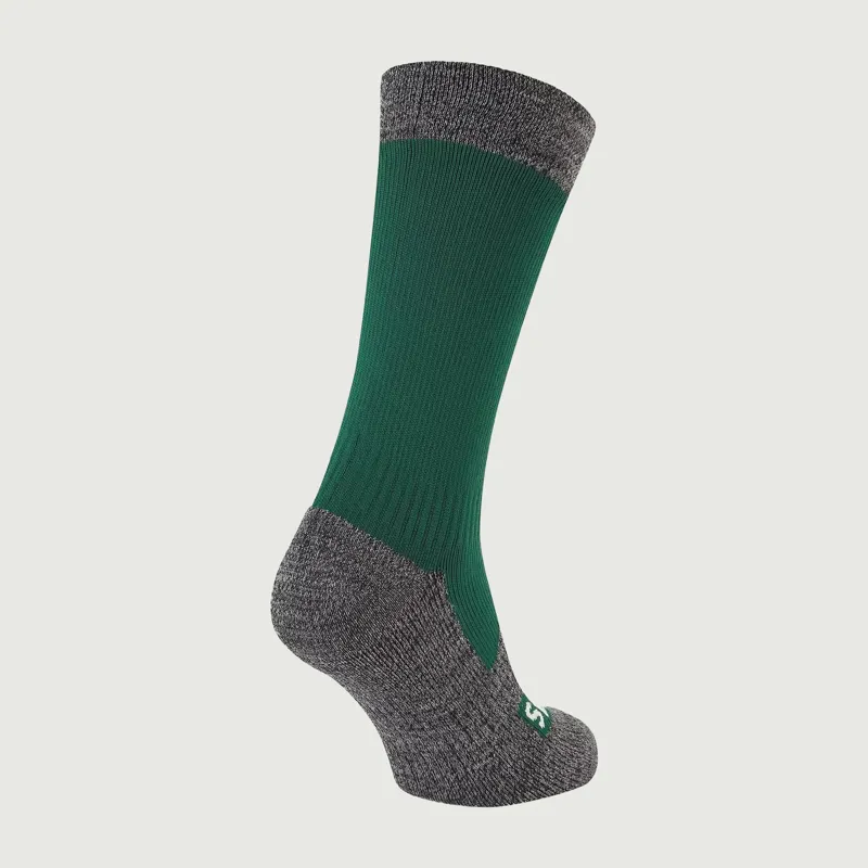 SealSkinz Raynham Waterproof All Weather Mid Length Sock - Green - Grey-1