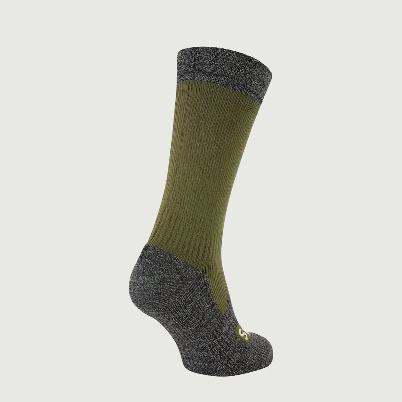 SealSkinz Raynham Waterproof All Weather Mid Length Sock - Olive - Grey -1