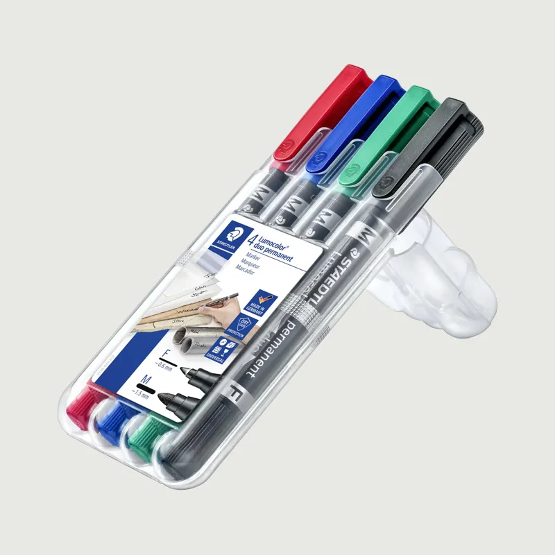 Staedtler Permanent Duo Marker - 4 pack