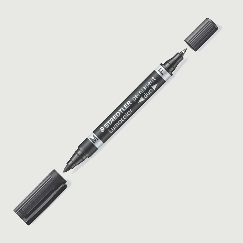 348 Staedtler Permanent Duo Pen - Black