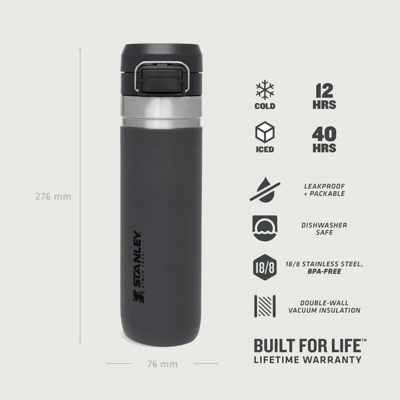 0.70L Stanley Go Quick Flip Water Bottle - Charcoal-3