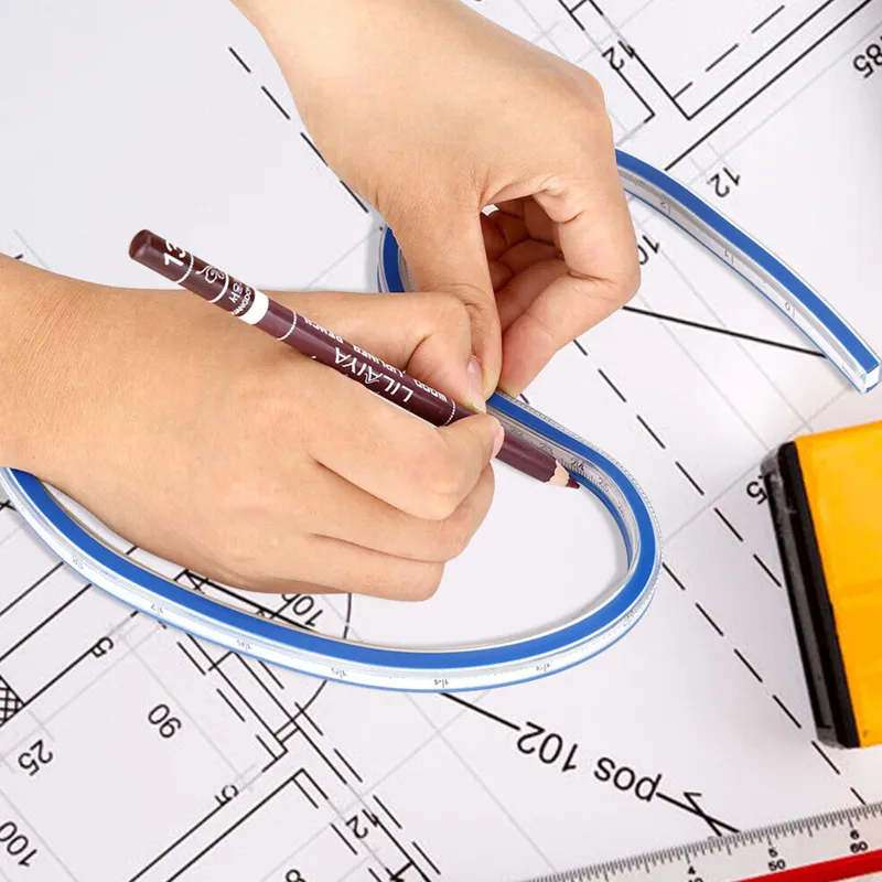 40cm Flexible Curve Ruler - Blue-1